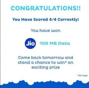 jio 100 MB data win daily exciting prizes