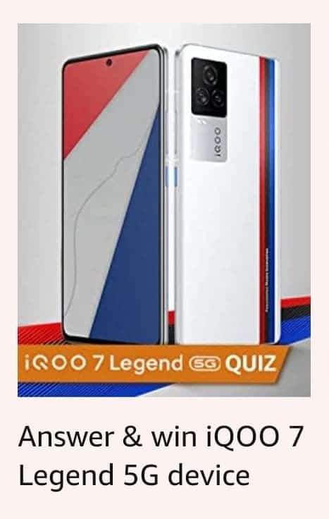 Amazon iQOO 7 Legend 5G Quiz
