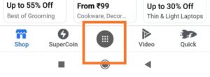 menu button in flipkart app for credit trivia