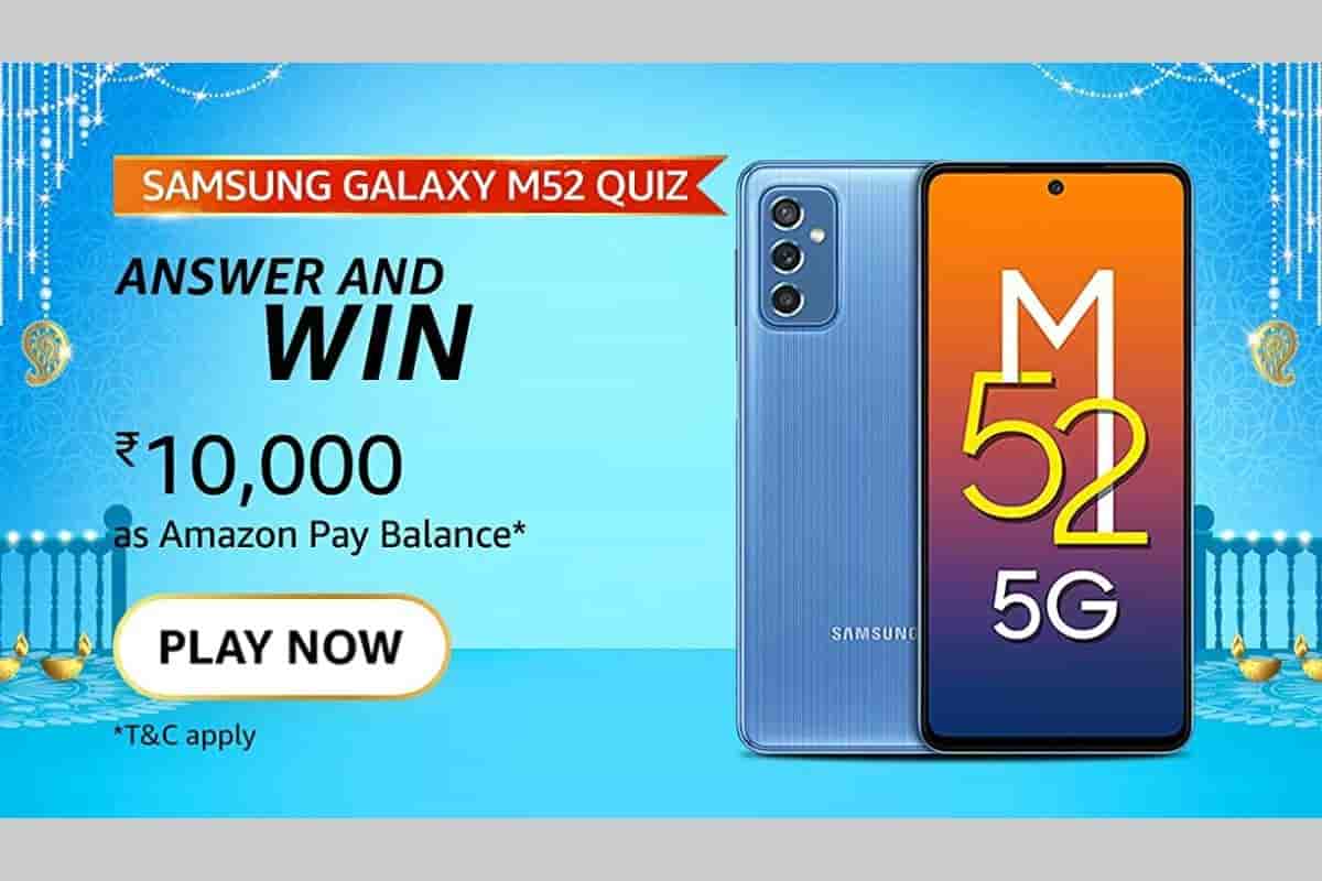 Amazon Samsung Galaxy M52 5G Quiz answers